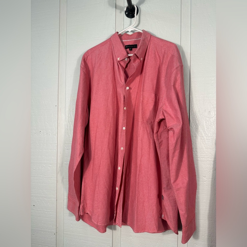 American Tall Men’s Red Button Down Shirt Size 2XLT EUC